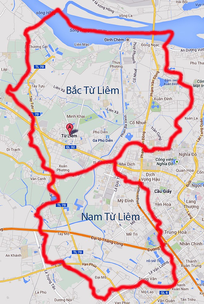 Giá đất thổ cư sổ đỏ tại Bắc Từ Liêm và Nam Từ Liêm